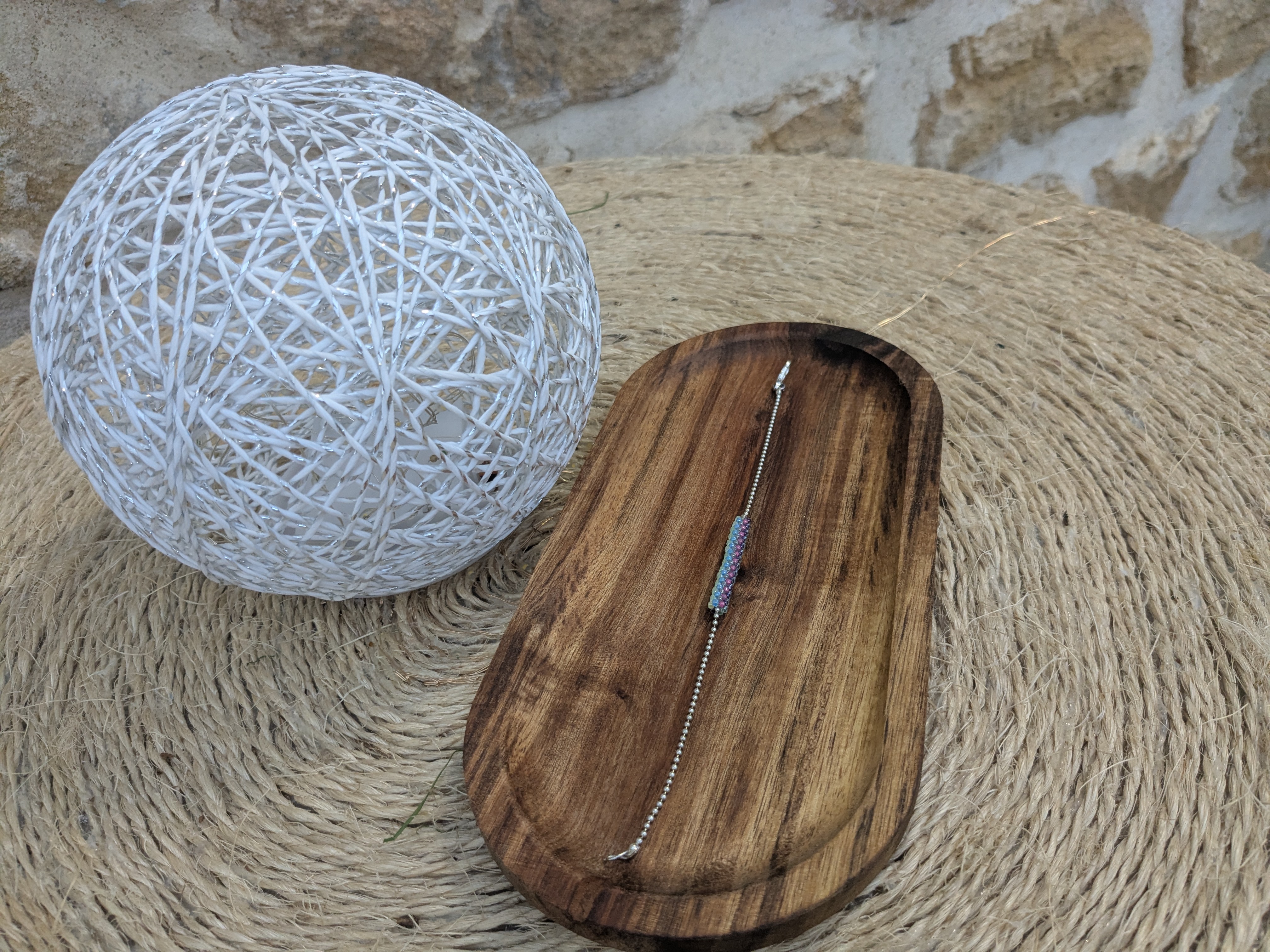 Bracelet Barrette en perles Multicolore