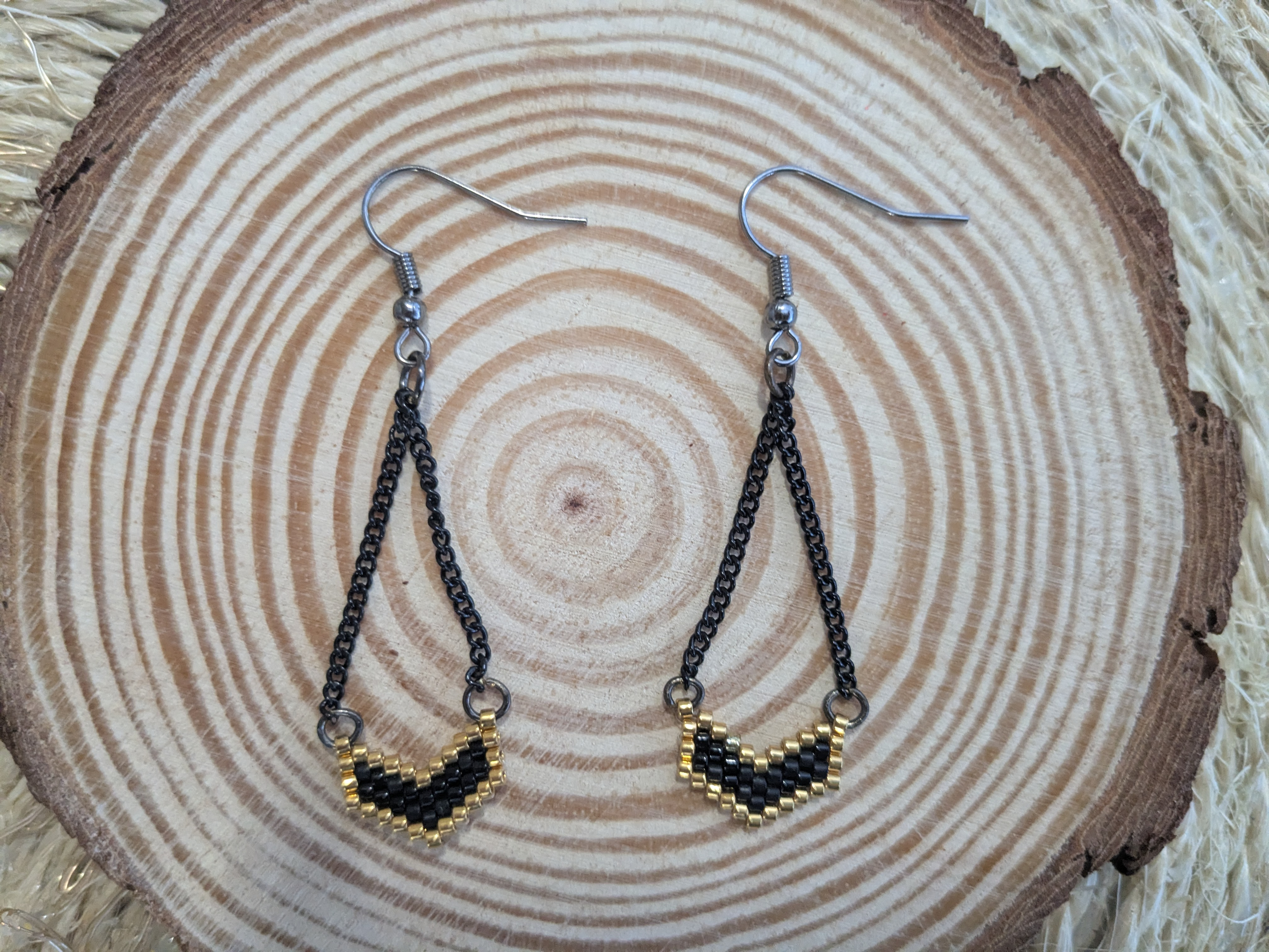 Boucles d'oreilles pendentif triangulaire - Image 2