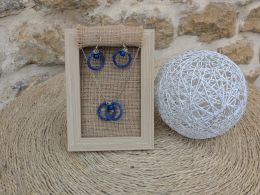 Parure en perles tissées bleu